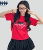 Áo Baby Tee MIA Style Chính Hãng Màu Đỏ, Vải Cotton 2 Chiều Dày Dặn Cao Cấp In 3D